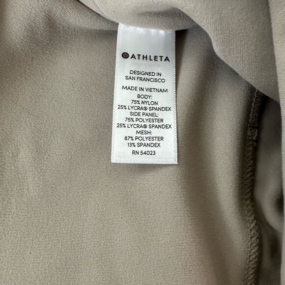 Athleta Exhale Mesh Capri Athletic Leggings Beige White Size S Activewear Yoga - Picture 14 of 14